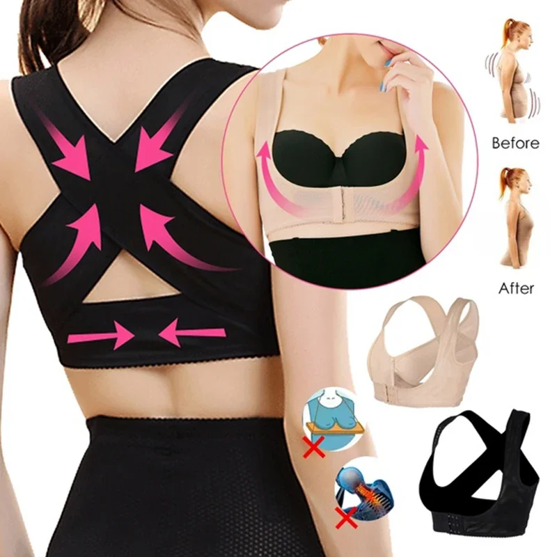 

Women Chest Brace Support Vest Back Corrector Vest Adjustable Breathable Back Posture Corrector Chest Brace Support Belt Vest