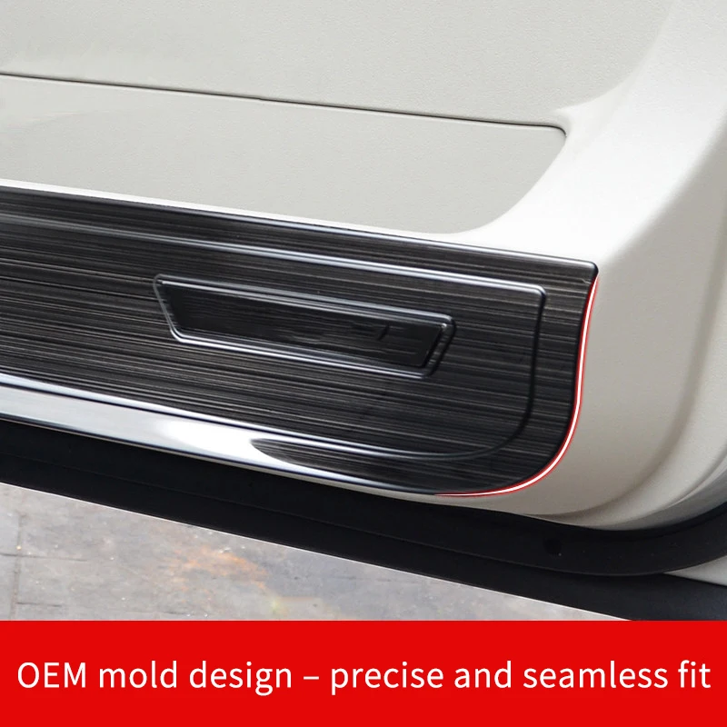 Brushed Stainless Steel Door Kick Protector for Pajero V97/V93 – OEM Fit No-Drill Installation Kick-Proof Stain-Resistant view 2