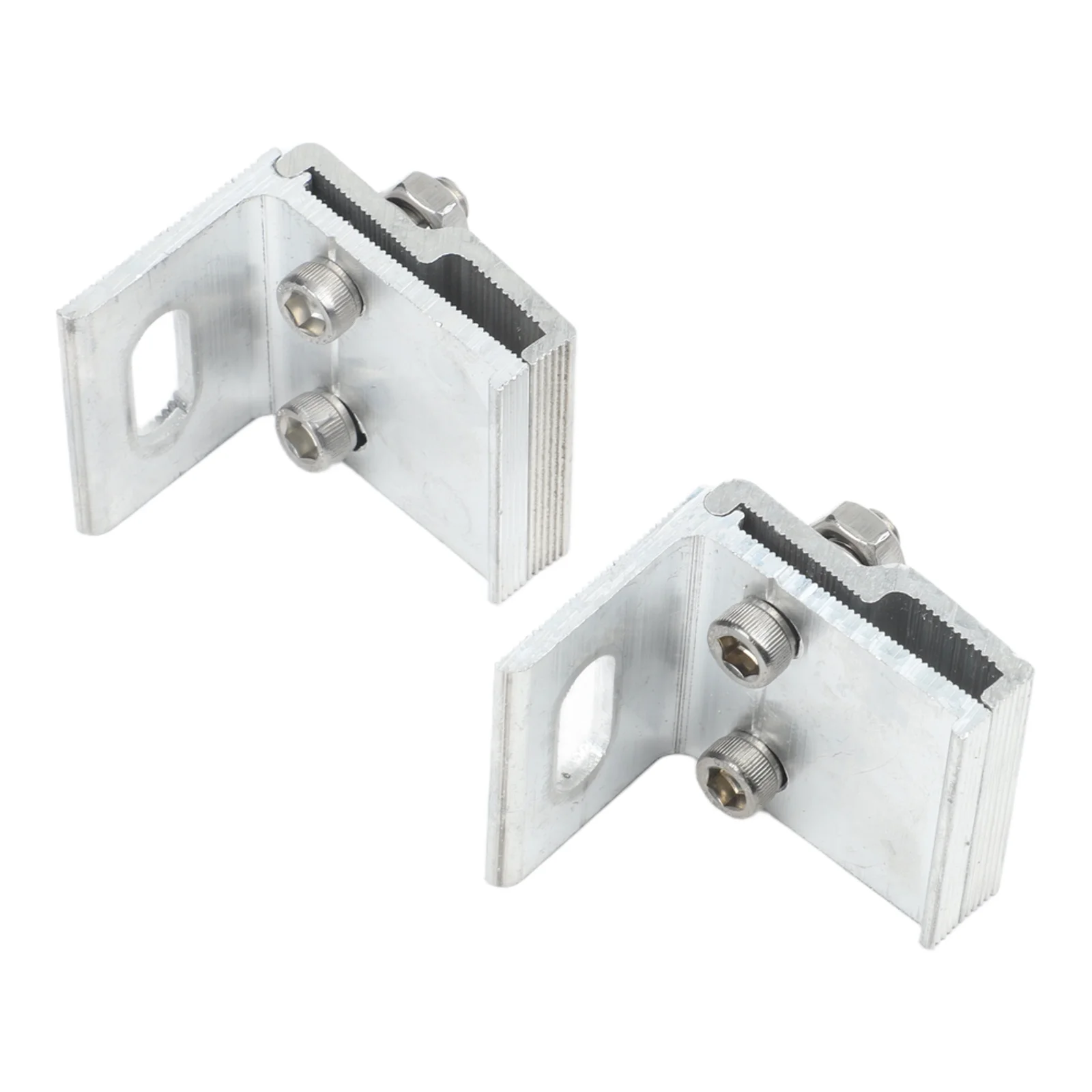 Aluminum Seam Clamp for Solar Mounting Systems on Standing Seam Metal Roofs Compatible with Common Rail Attachments