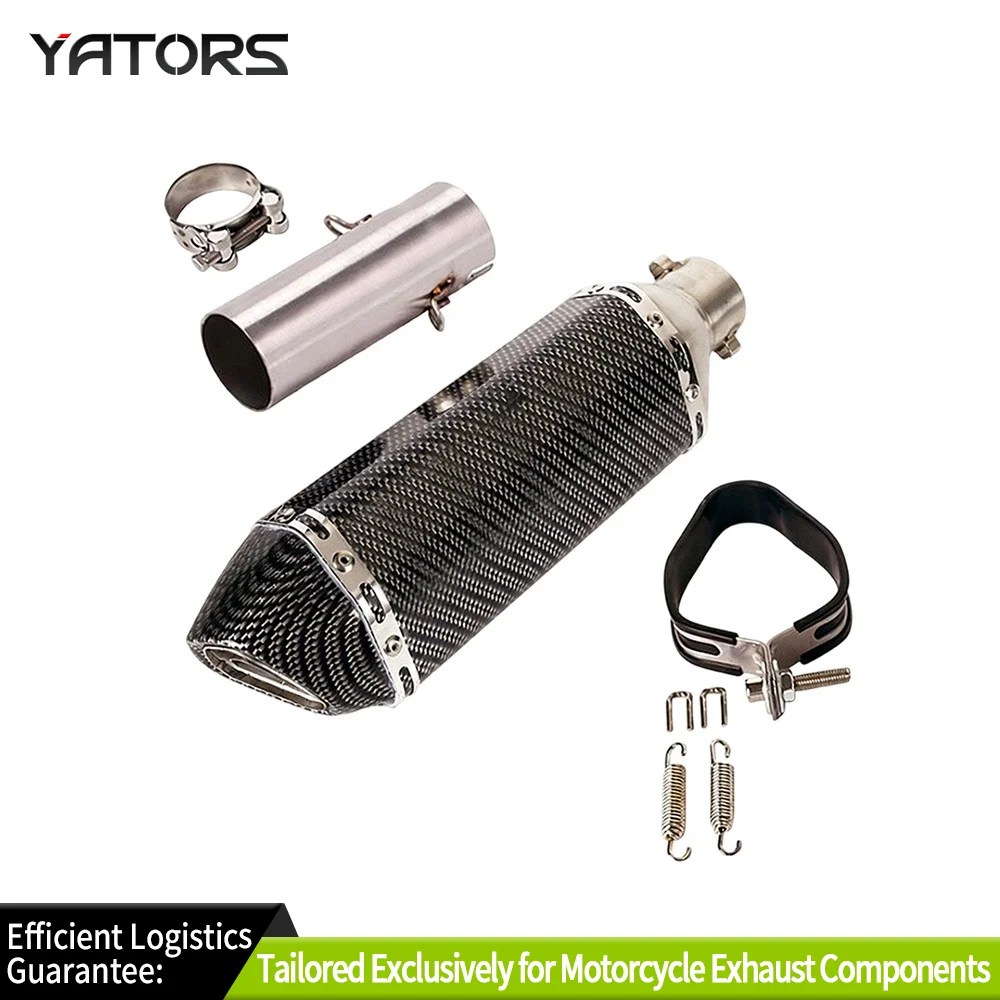 

Exhaust Systems For Yamaha YZF R6 2006-16 Exhaust Tips Tail Muffler 370mm Mid Link Pipe Slip On Exhausts Pipes