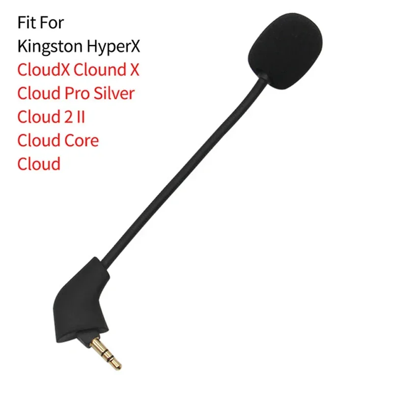 

Replacement Mic 3.5mm Microphone for Kingston HyperX Cloud Alpha S II X Core Pro Silver Cloudx Cloud9 Edition Gaming Headsets