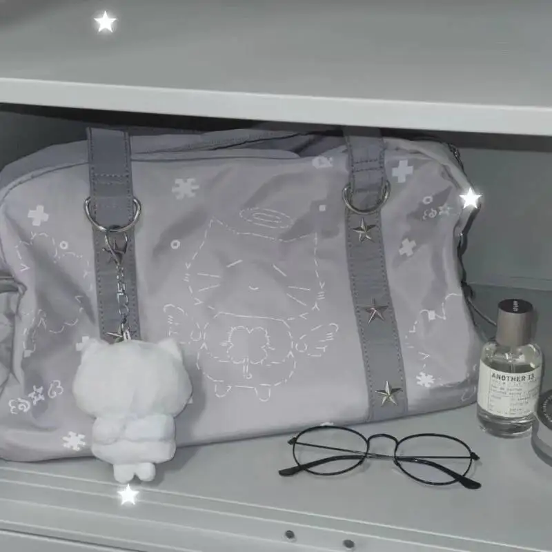 Korean Vintage Y2k Aesthetic Shoulder Underarm Bag Fashion Transparent Tote Handbags Women All Match Trendy Ita Bags Streetwear