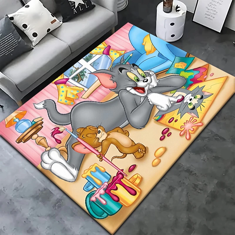 Film Tom and Jerry HD Large Area Printed Carpet,Living Room Decor,Sofa,Table,Rug.Picnic,Camping,Outdoors,Door,indoor,Beach Mat.