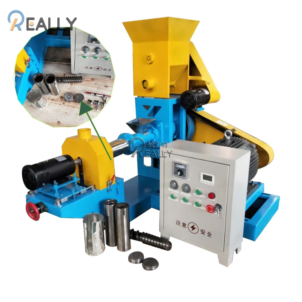 

OEM 100-150kg/h Animal Pet Catfish Shrimp Food Making Extruder Machine Set Floating Fish Feed Pellet Machine