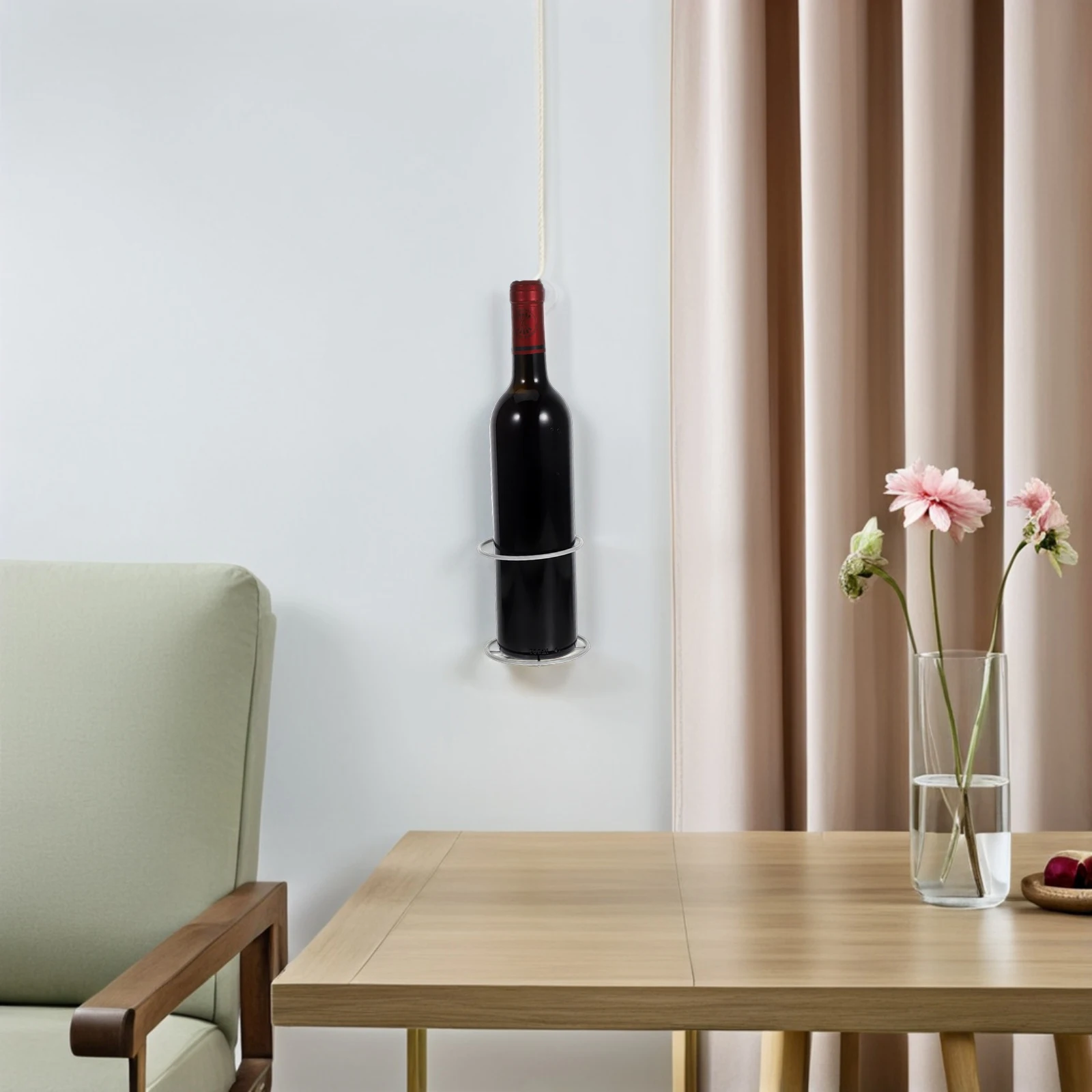 

2 pcs Wall Mounted Rack Bottle Display Red Organizer Hanging Spacesaving Vertical Storage Stylish Home Decor Robust