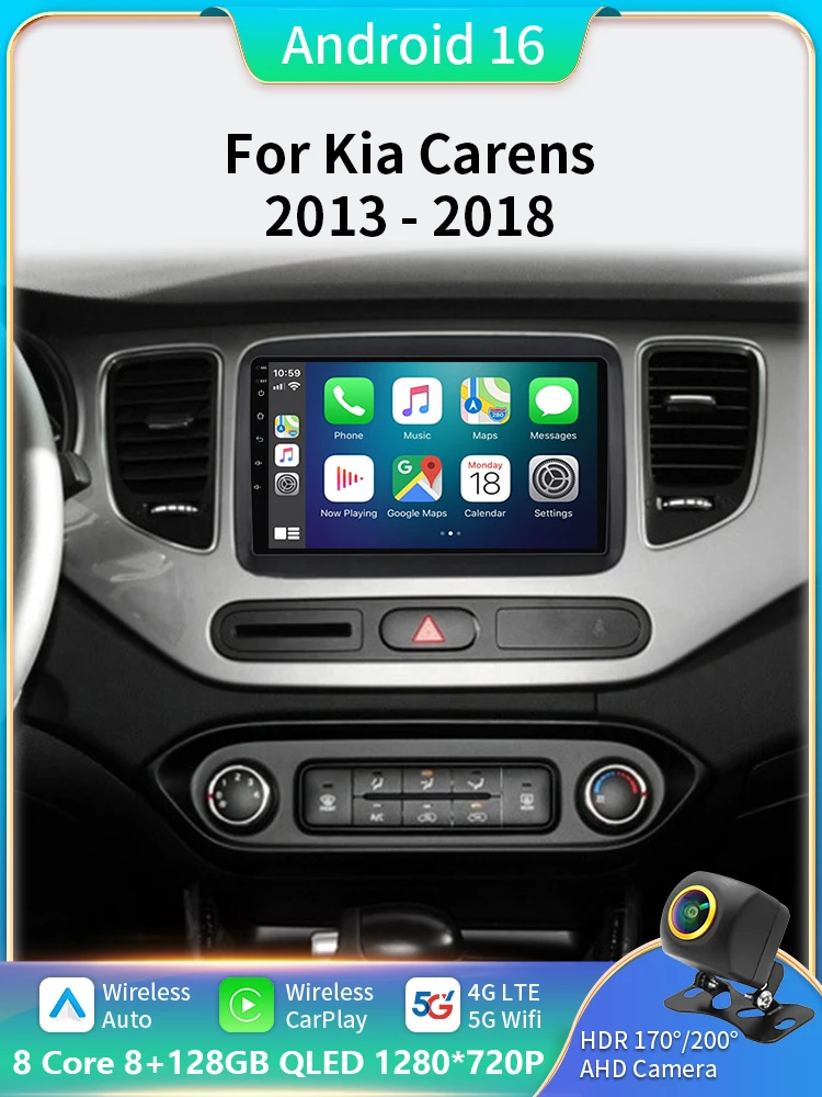 Android 16 WIFI + 4G Auto Carplay GPS Voor Kia Carens 2013 2014 2015 2016 2017-2019 Auto Radio multimedia Speler Navigatie Stereo - afbeelding 2