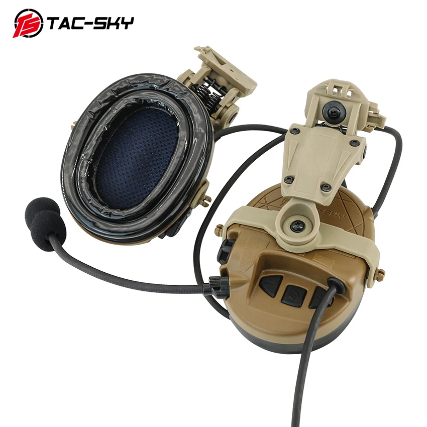 TS TAC-SKY TAC-303 Electronic Ear Protection Active Noise Cancellation Tactical Headse Silicone Earcups,ARC-OPS-CORE Rail Mounts