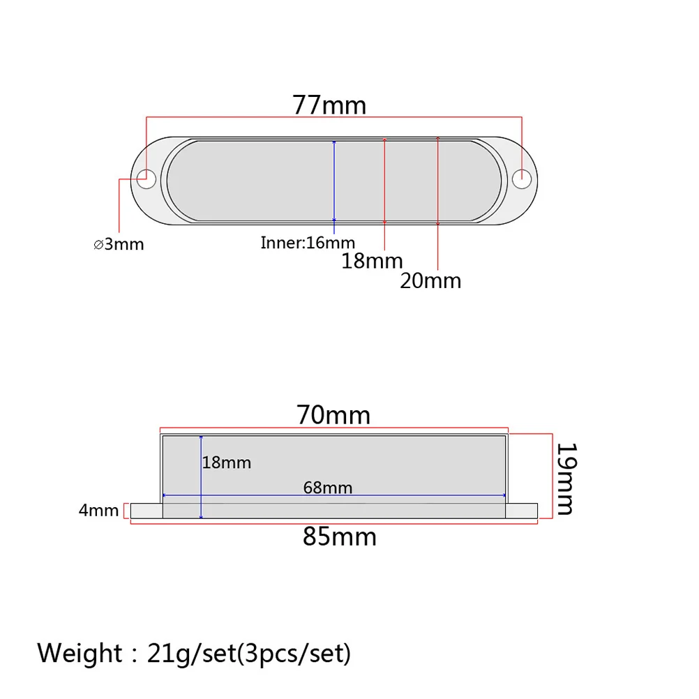 

3 Pcs Sealed Plastic Lid Guitar Pickup Cover Single Coil Copper Eyes Milky Yellow