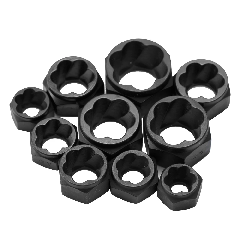 

10 шт., инструмент для снятия винтов из твердого сплава, Т-образные зубы, может прочно захвать, высокопрочный, прочный, поврежденный набор для снятия болтов