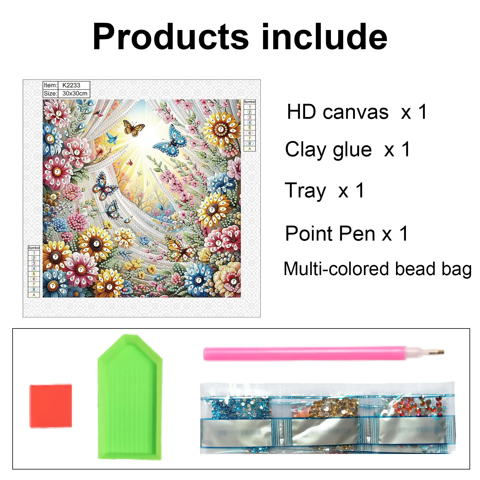 Flowers Special Shape Diamond Art Painting Kit for Adult Beginner,Crystal Diamond Special Shape Kit for Home Wall DecorationGift - view 3
