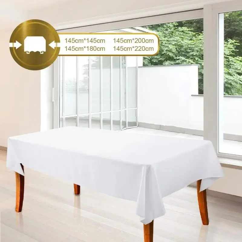 

1Pc Tablecloth Hotel Banquet Wedding Party Pure Color Rectangle Glossy Tablecloth Dining Room Coffee Table Tablecloth All Color