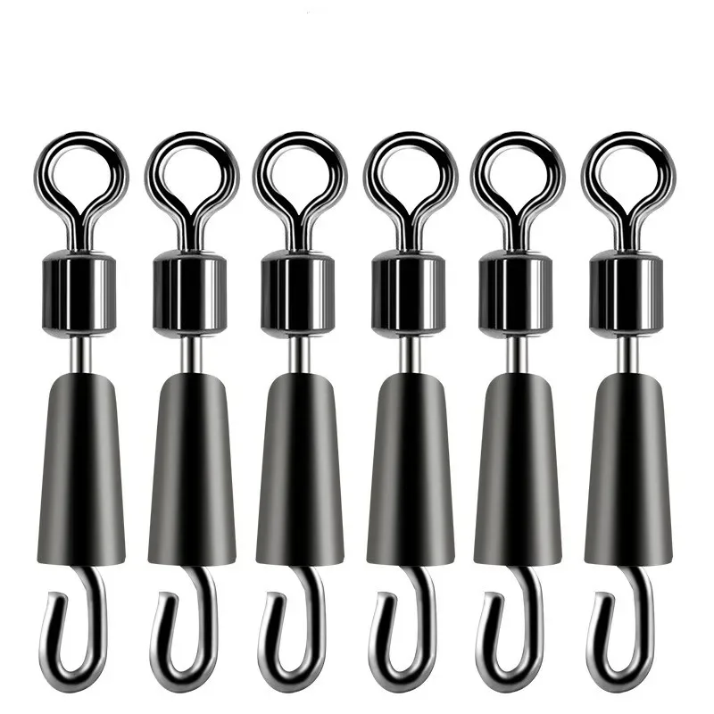 0/50PCS Bearing Swivels Ball Bearing Swivel Solid Rings Fishing Connector Ocean Boat Quick Fast Link Connector