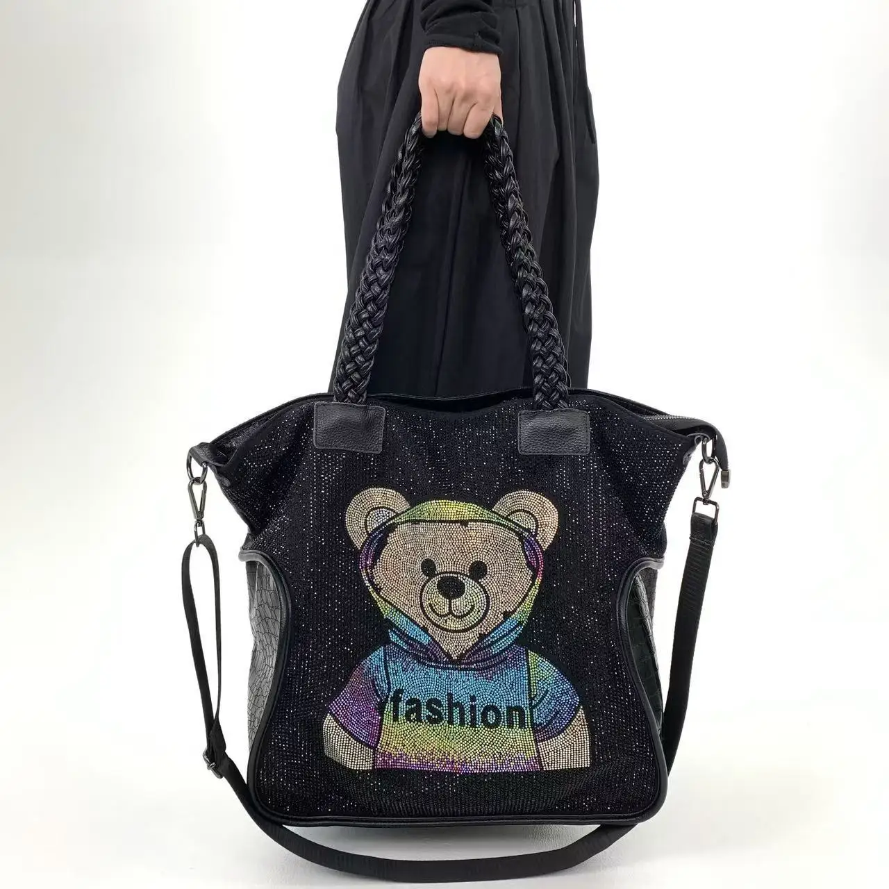 Ladies' fashionable and elegant diamond embellished shoulder bag, shining personality, luxurious crossbody handbag
