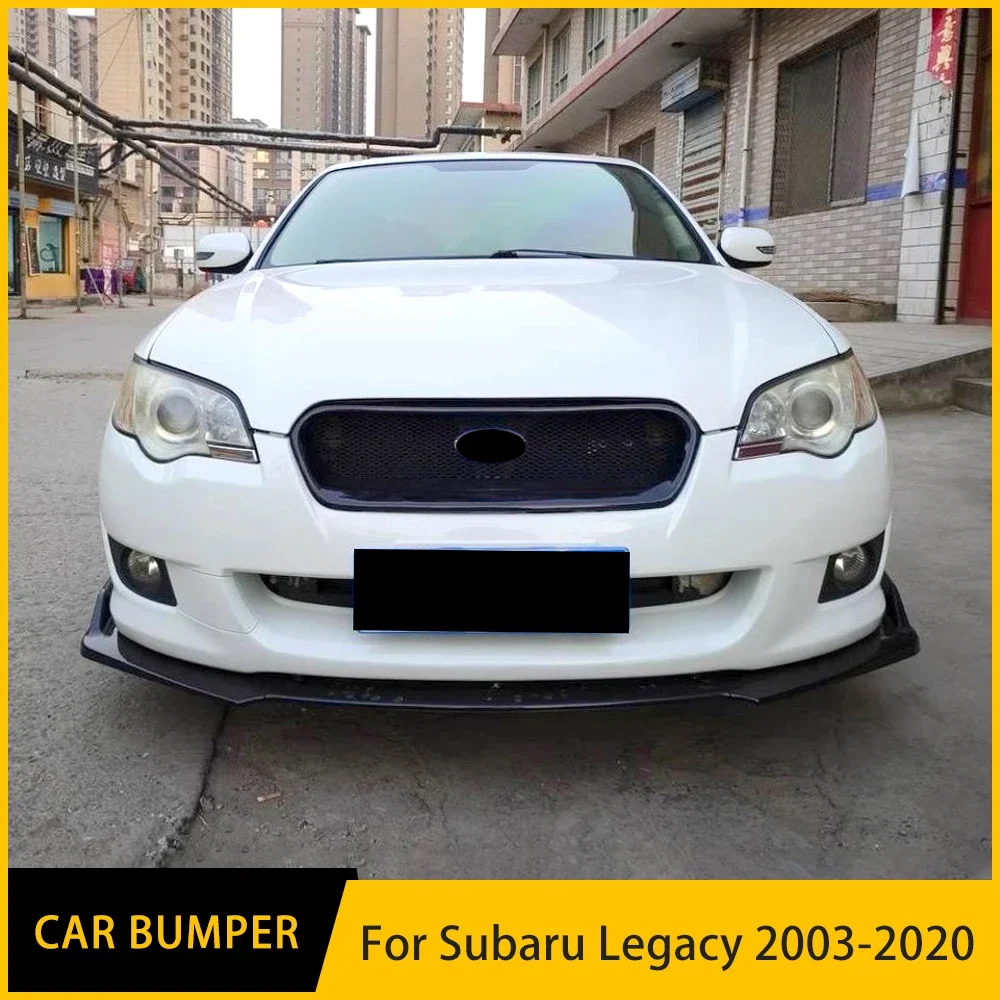 For Subaru Legacy Accessories 3Pcs Carbon Black Car Front Bumper Split Lip Body Kit Spoiler Racing Separator Diffuser 2003-2020