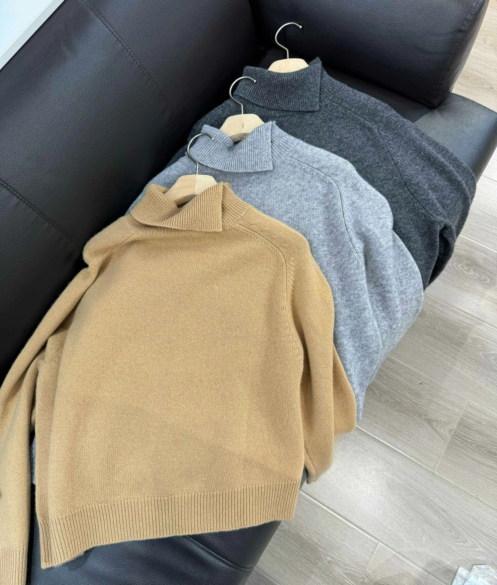 Casual autumn winter cashmere solid color luxurious sweater