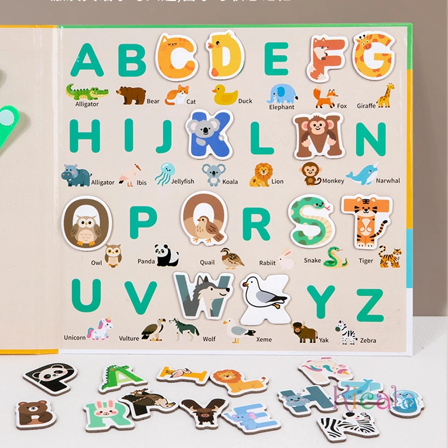 เด็กตัวอักษรแม่เหล็ก Montessori-แรงบันดาลใจของเล่นก่อนวัยเรียนการทํางานนิ้วมือ ABC เกมสะกดเด็กวัยหัดเดินการเรียนรู้การศึกษาในช่วงต้น