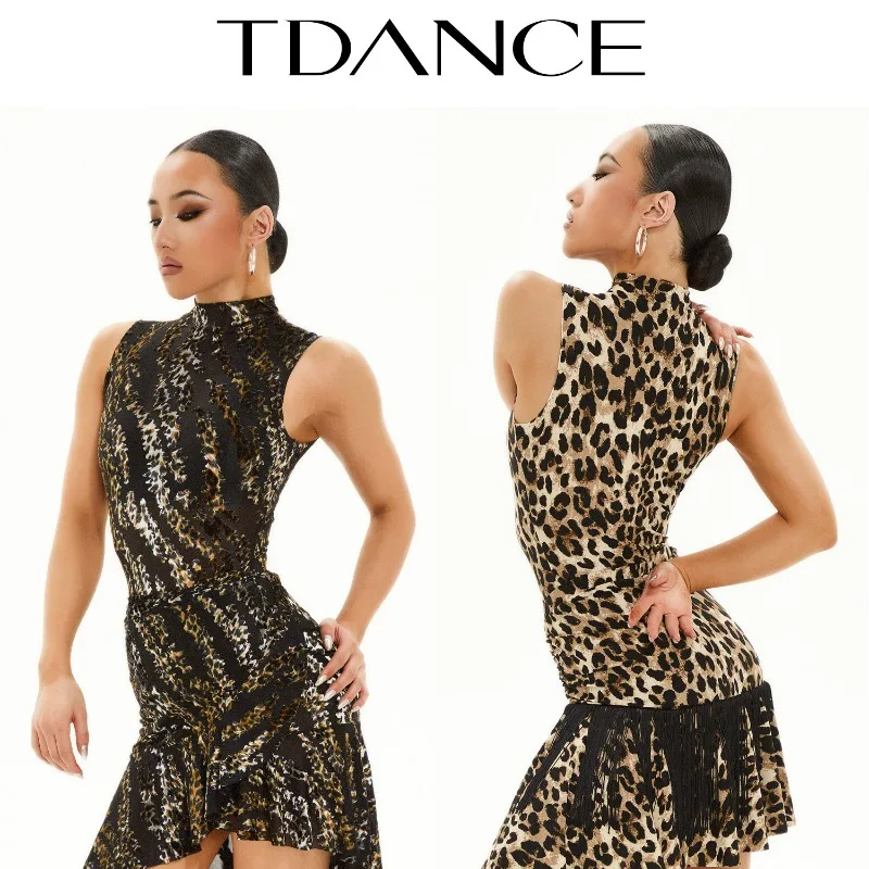

Индивидуальное современное тренировочное платье TDANCE для латинских танцев [маленький комбинезон с высоким воротником] Платье для выступлений для взрослых на каждый день GL-88