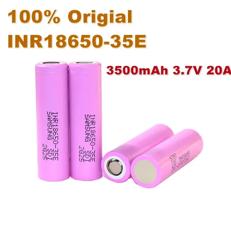 

100% Original ForSamsung 18650 3500mAh 20A discharge INR18650-35E 3.7v 18650 battery 3.7v rechargable Battery + free shipping