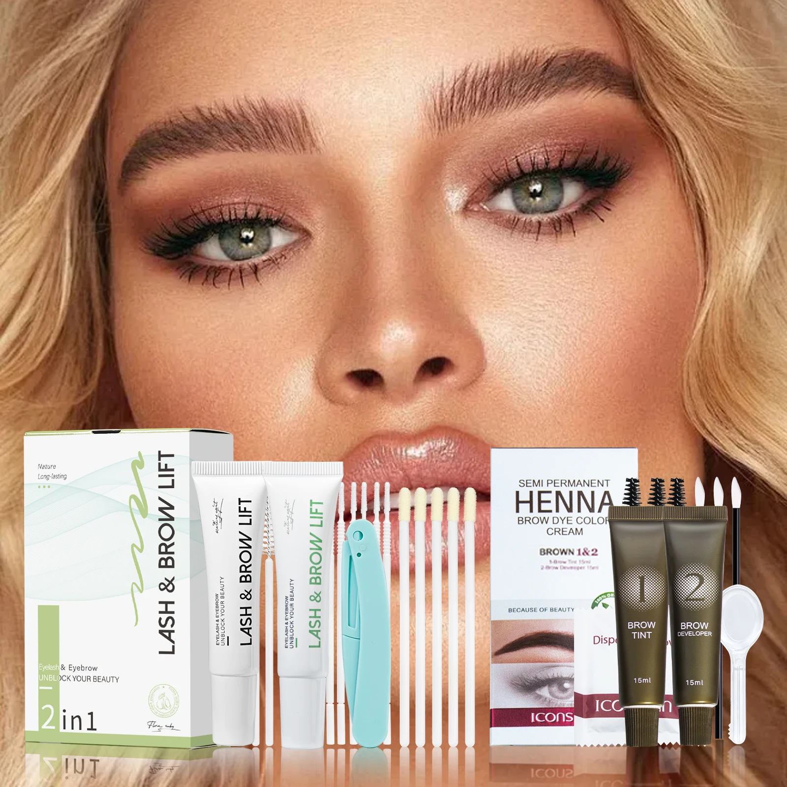 Lash Lift & Tint Kit Professionele Wimper Permanenten Wenkbrauw Lamineren Wimper Semi-permanente Lifting Permanenten Wimpers Kleurstof Wenkbrauw Maken