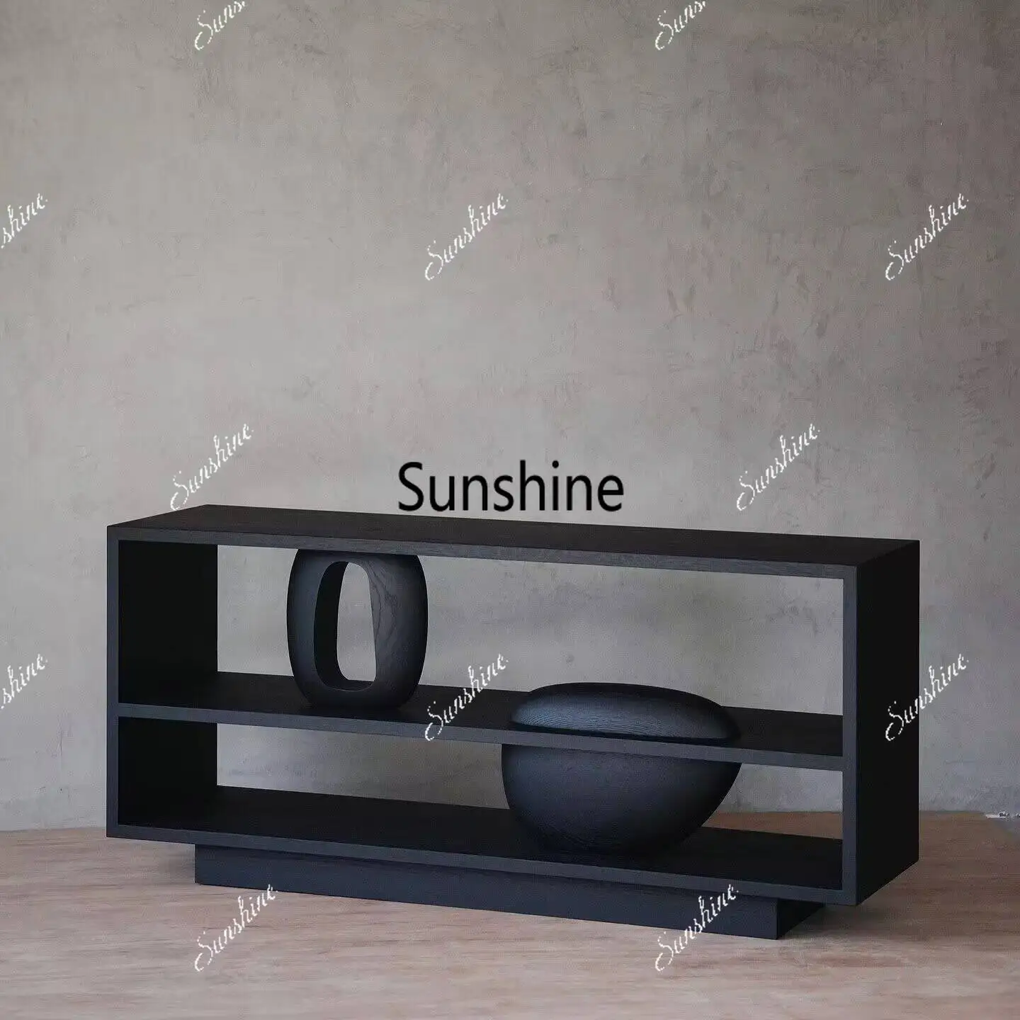 Medieval solid wood entrance platform, living room storage display rack, foyer shelf