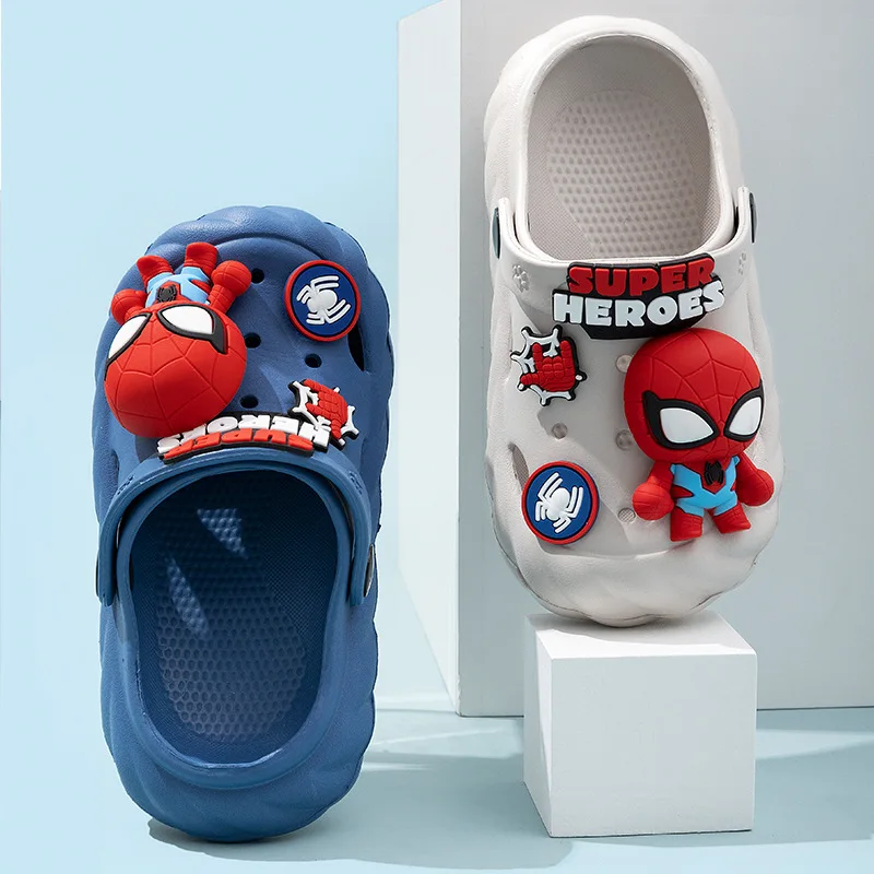 

Disney Summer Childrens Sandals Cartoon Spider-Man Boys Sandals Anti-slip Kids Toddler Indoor Household Soft Sole Shoes Slippers