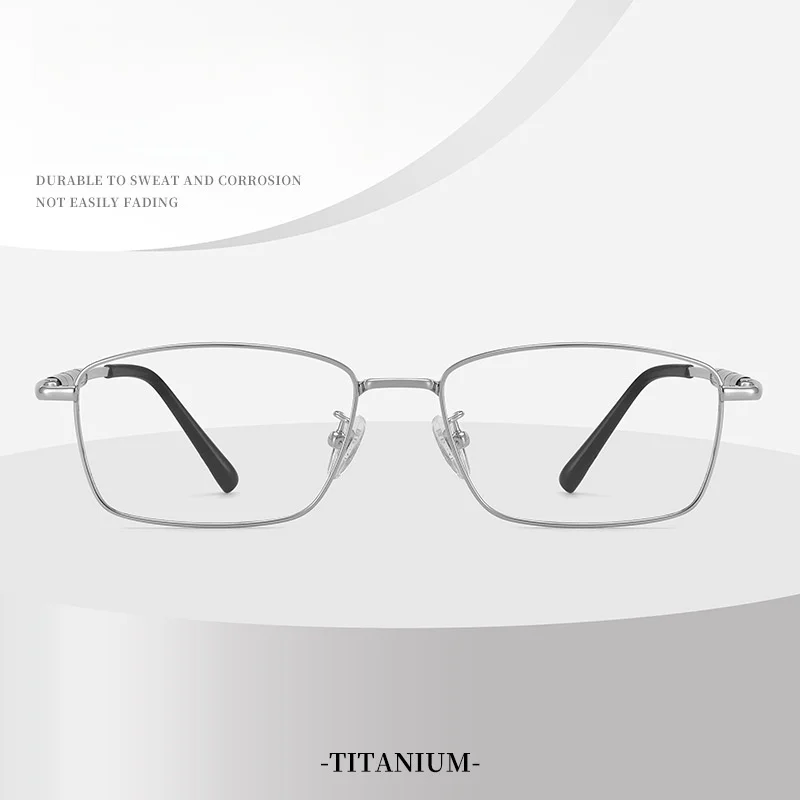 Pure Titanium Business Glasses Frame Large Face Height Men\'s Glasses Frame Ultra-light Optical Prescription Glasses Men 98279