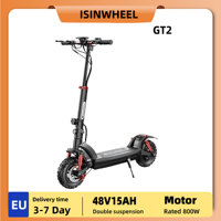 isinwheel GT2 Adult Electric Scooter 800W Motor 48V 15Ah Battery City E-Scooter 10 Inch Off-Road Tire Escooter