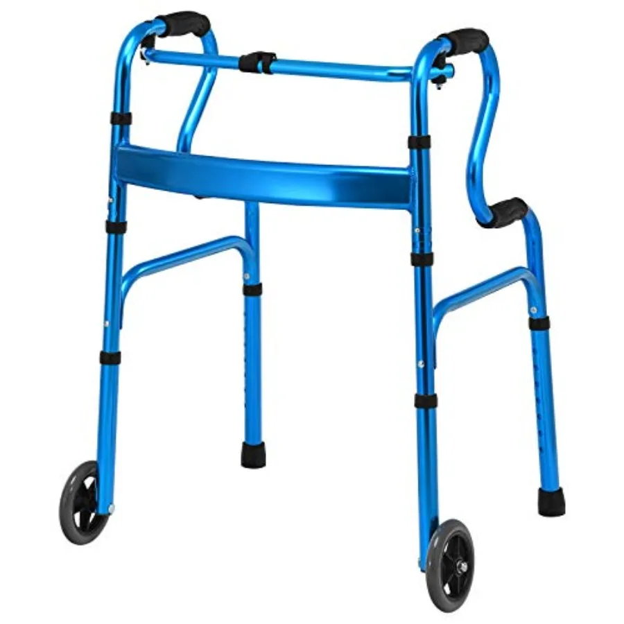 

Goplus 3-in-1 Stand-Assist Folding Walker with 5" Wheels Heavy Duty Walking Mobility Aid Supports up to 440lbs Can be Used as T