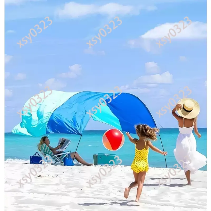 6-8 Person Outdoor Beach Tent Portable Instant Open  Shade Canopy for Seaside