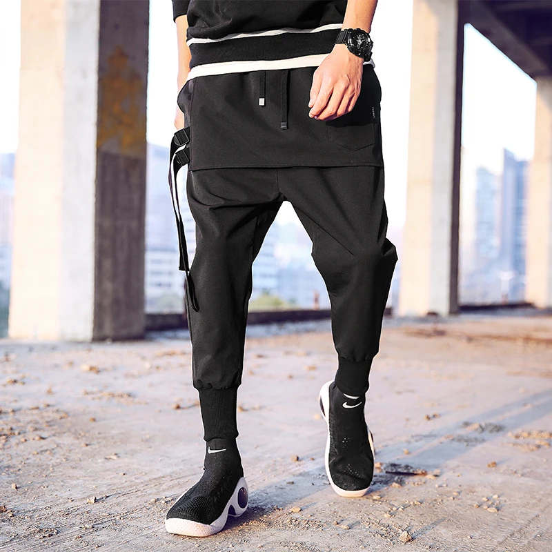 New Western  Fashion Men Korean Style Techwear Jogger Trousers Hip Hop Autumn Casual Street Male Harem Pants