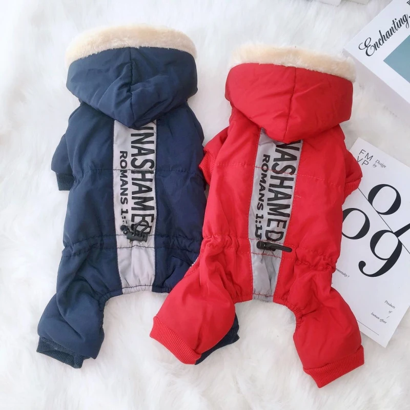 Winter Dog Jumpsuit Warm Dog Clothes Coat Jacket Puppy Yorkshire Pomeranian Poodle Bichon Schnauzer French Bulldog Pet Outfits