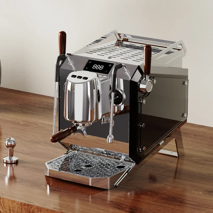 2025 Model 220V Electric Stainless Steel Espresso Coffee Machine Professional Grade Temperature Control 1.6 Bars Pressure