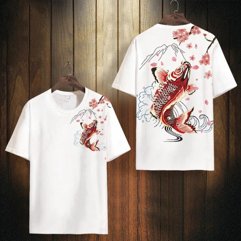 Chinese Lion Dance Pattern T Shirt For Men Women Koi Dragon 3D Print Tees Casual Street O-Neck Tops Short Sleeve Loose T-Shirts