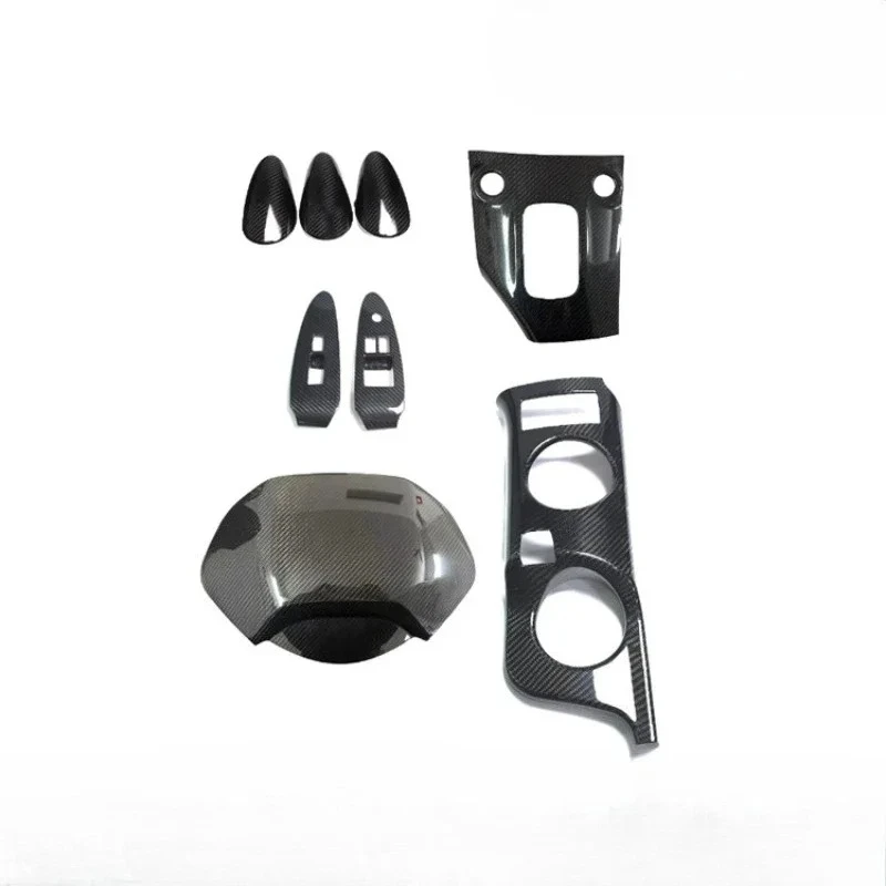 For Nissan 400Z Real Dry Carbon Fiber central control water cup gear glass lift switch frame cover decoration 23-2024 Accessorie
