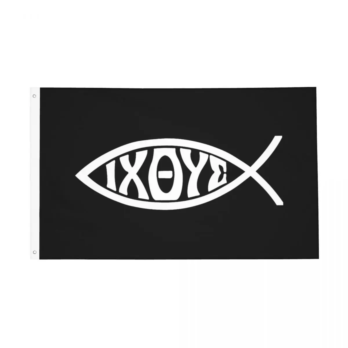 Ichthys Or IXOYE Christian Fish Orthodox Flag Outdoor Banner Polyester Decoration Double Sided 2x3 3x5 4x6 FT Flags