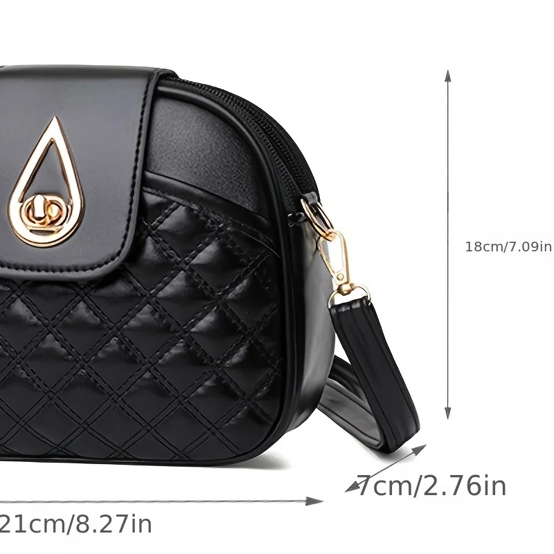 Women Shoulder Messenger Mini Bag Fashion Rhombus Crossbody Bag Wallet Key Bag Three-layer Hand Bag