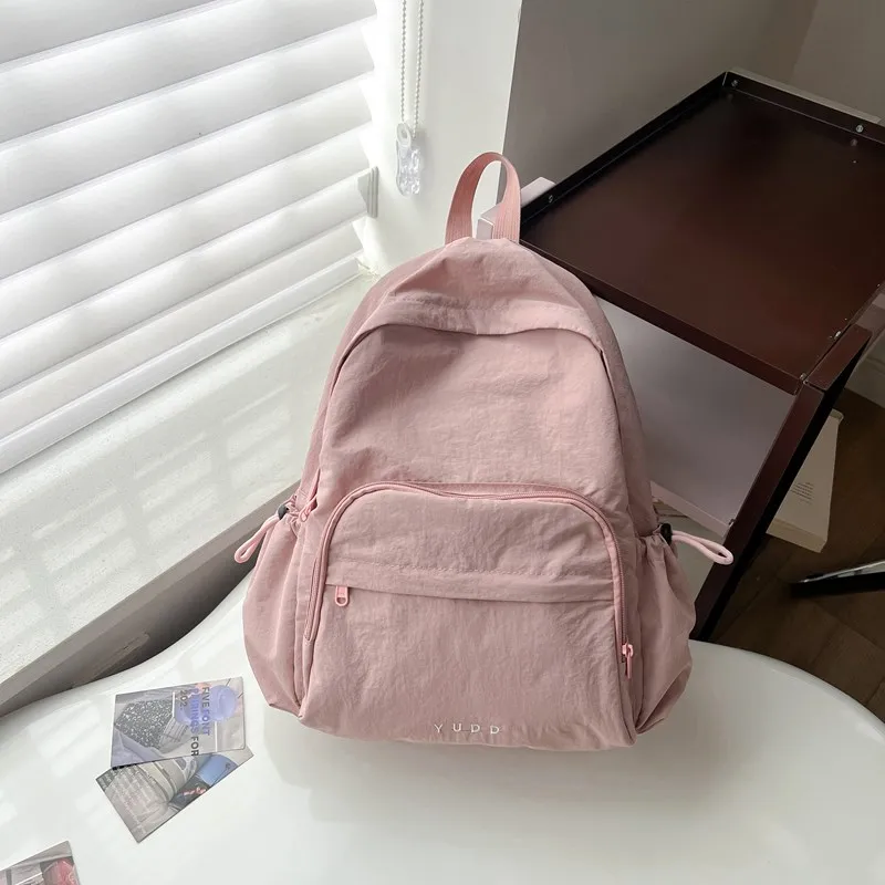 Nylon Simple Solid Casual Backpacks Large Capacity High Quality Durable Classic Style Schoolbags for Women 2024 Fashion Hot Sale