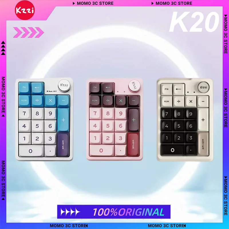 Kzzi K20 Mini Mechanical Keyboard Tri-Mode Wireless Bluetooth Hot Swap RGB Numpad Number Pad PC Gaming Keyboard Gamer Laptop