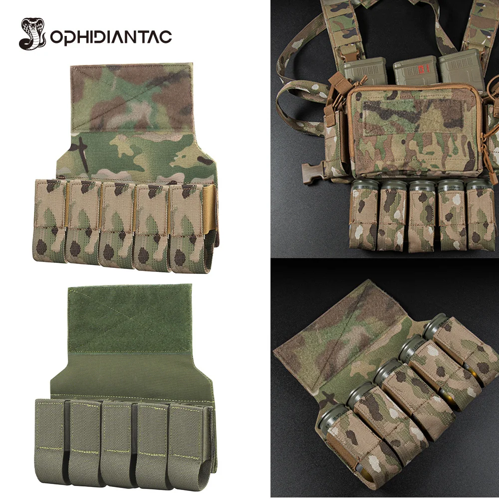 OPHIDIANTAC Peito Pendurado/Colete de armazenamento multifuncional Pacote de barriga inferior Pacote de suplemento Five Link M203 adequado para acessórios de caça