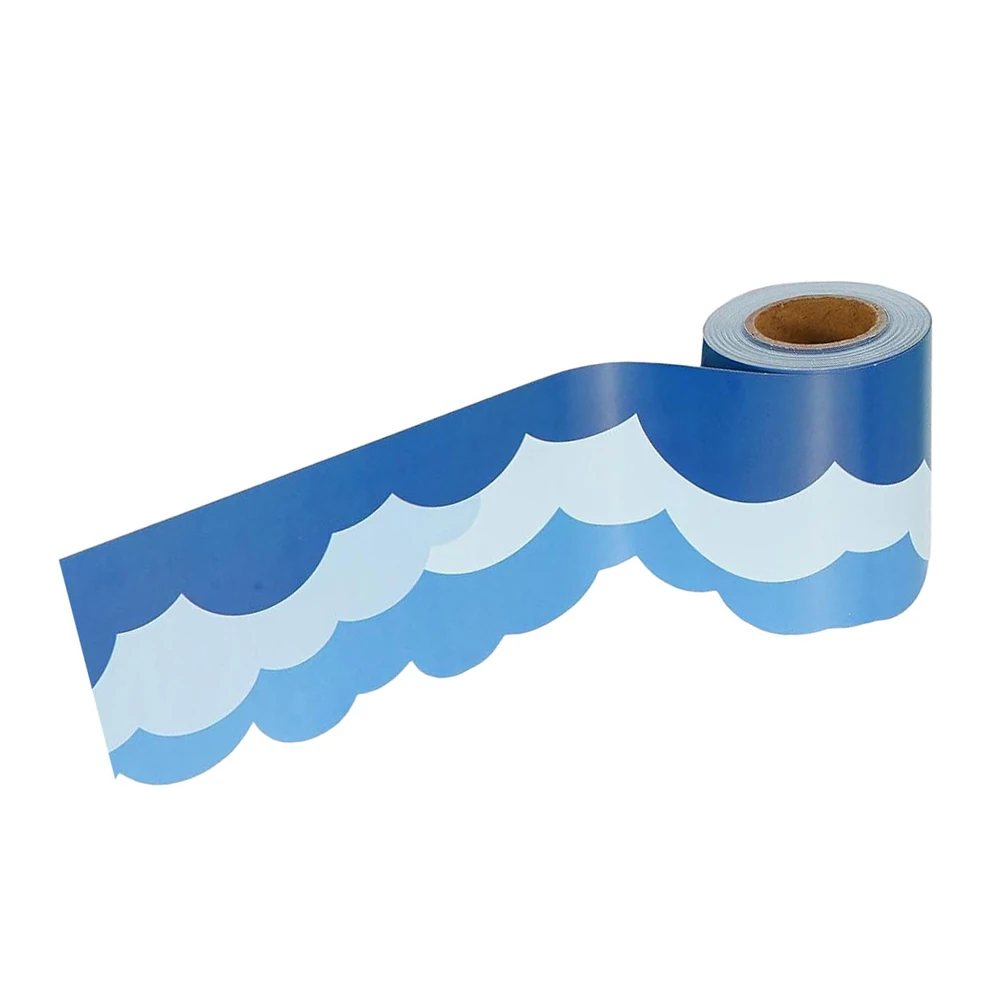 

1pcs 1 Roll Cloud Shaped Border Sticker Classroom Bulletin Board Trim Decal Easy Cut Fold Residue Free Removable Aesthetic Diy