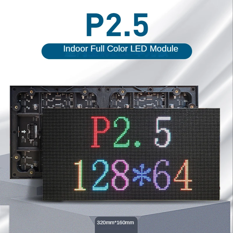 

P2.5 LED screen panel module 320*160mm 128*64 pixels 1/32 Scan Indoor 3in1 SMD RGB Full color P2.5 LED display panel module