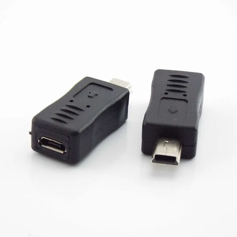 Przenośna wtyczka Micro USB żeńska na Mini USB męska wtyczka Jack Adapter Ładowarka Czarny Adapter Komputer PC Konwerter B3