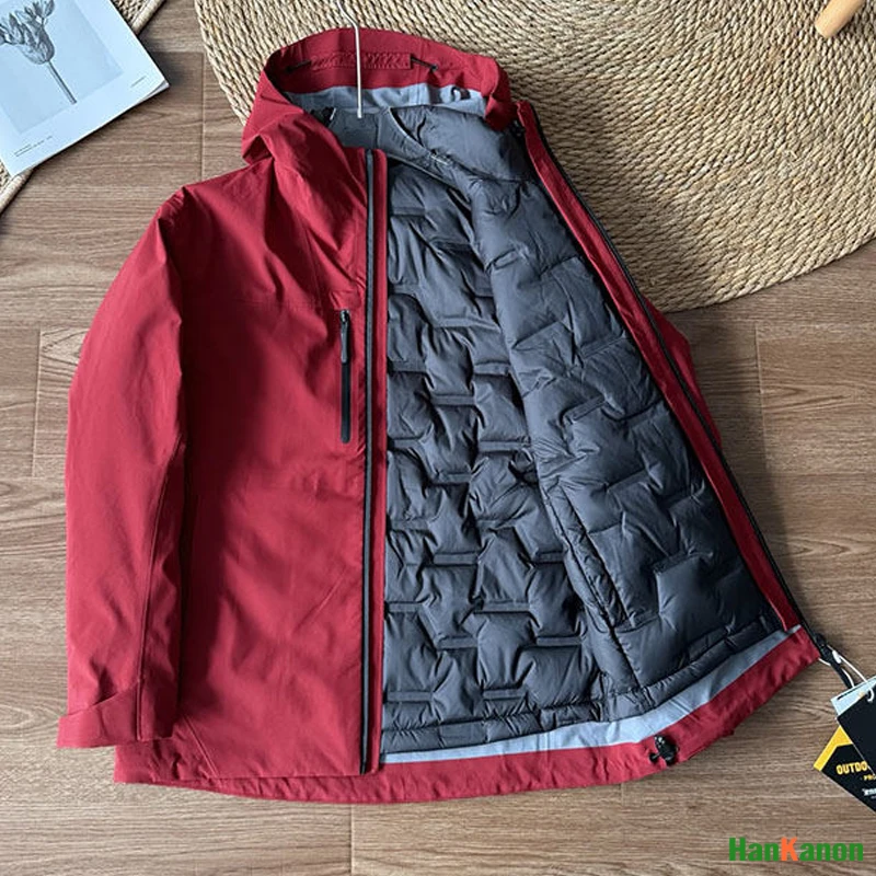 Outdoor 3 - in - 1 Jacket with Down Filled Inner Jacket for Unisex  Versatile Warm Windproof Waterproof Suitable Camping Hiking