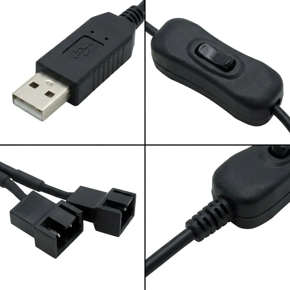 5V To 12V Fan Adapter Chassis Fan Converter Case Fan Split Switch Integrated ONOFF Switch Efficient Power Transfer