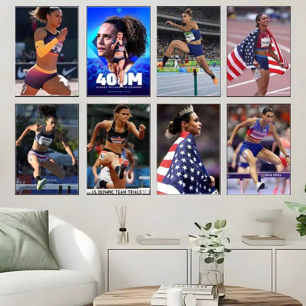 Athlete S-Sydney McLaughlin Poster  Self-adhesive Art Waterproof Paper Sticker Coffee House Bar Room Wall Decor