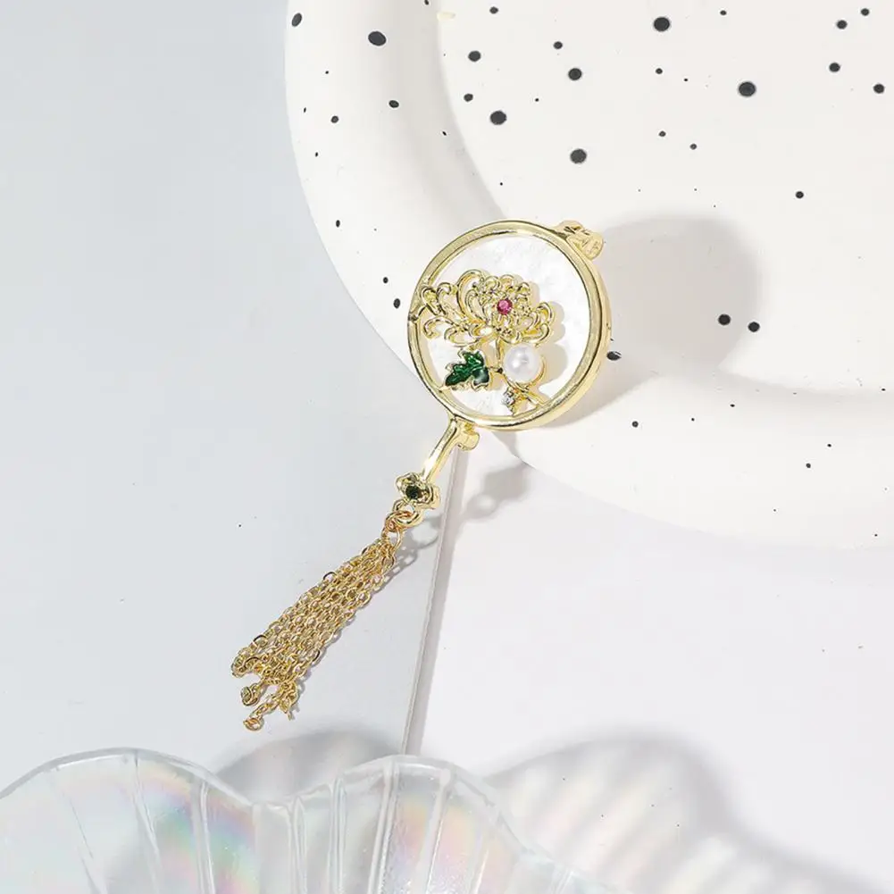 

Women's Brooch Fan Enamel Drop Oil Chinese Non-slip Polishing Large Collar Bag Scarf Hat Decorative Clothing Pin