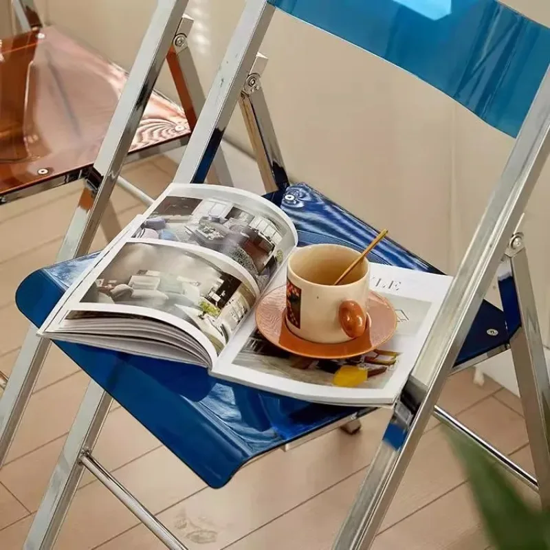 #Transparent acrylic folding chair, photography chair, office folding dining