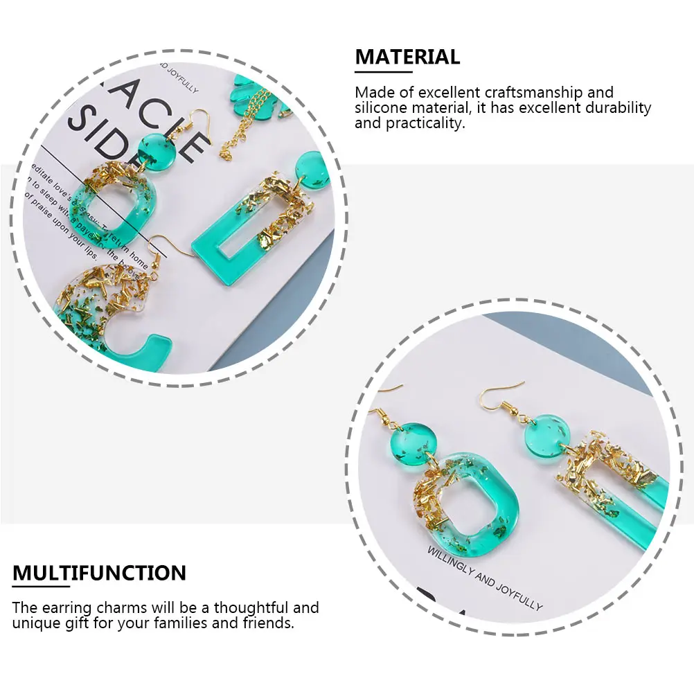

2pcs Earring Pendant Charm Mold DIY Jewelry Making Silicone Tool Smooth Demould Clean Save Time Unique Crafts Creativity Fun