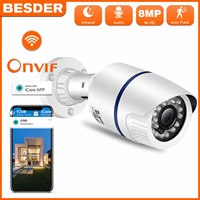 BESDER 5MP 4MP Bullet Audio IP Camera 2MP Infrared Night Vision CCTV Outdoor Video Surveillance Mini Camera XMEye DC 12V/48V PoE