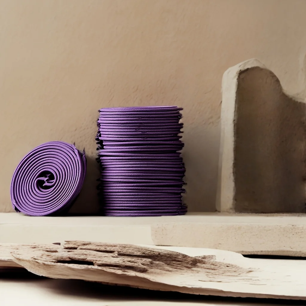 Approximately 48 Purple Incense Coils with a Rich Lavender Scent, Suitable for Bedrooms, Kitchens, Living Rooms, Home Decor, Yoga, Tea Houses, Indoor and Outdoor Use, Outdoor Parties, Long-Lasting Fragrance, Suitable for Bedrooms, Living Rooms, Kitchens, Offices, Yoga, and Parties